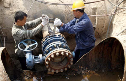 管道配件施工現(xiàn)場